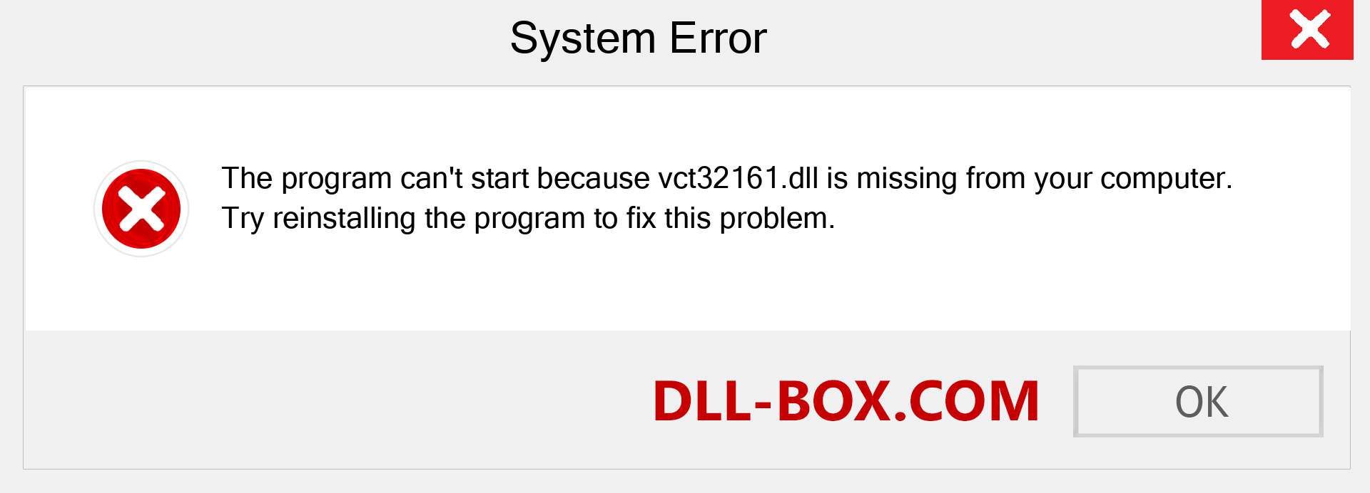  vct32161.dll file is missing?. Download for Windows 7, 8, 10 - Fix  vct32161 dll Missing Error on Windows, photos, images